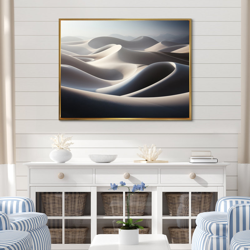 «Beach Photo Dune Dreams X», reproduction sur toile, Cadre flottant doré, H 24 po x l 32 po x P 1 po