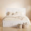 Grand lit plateforme en pin blanc, tête de lit à hauteur réglable, cadre de lit en bois renforcé-63163364-63163353