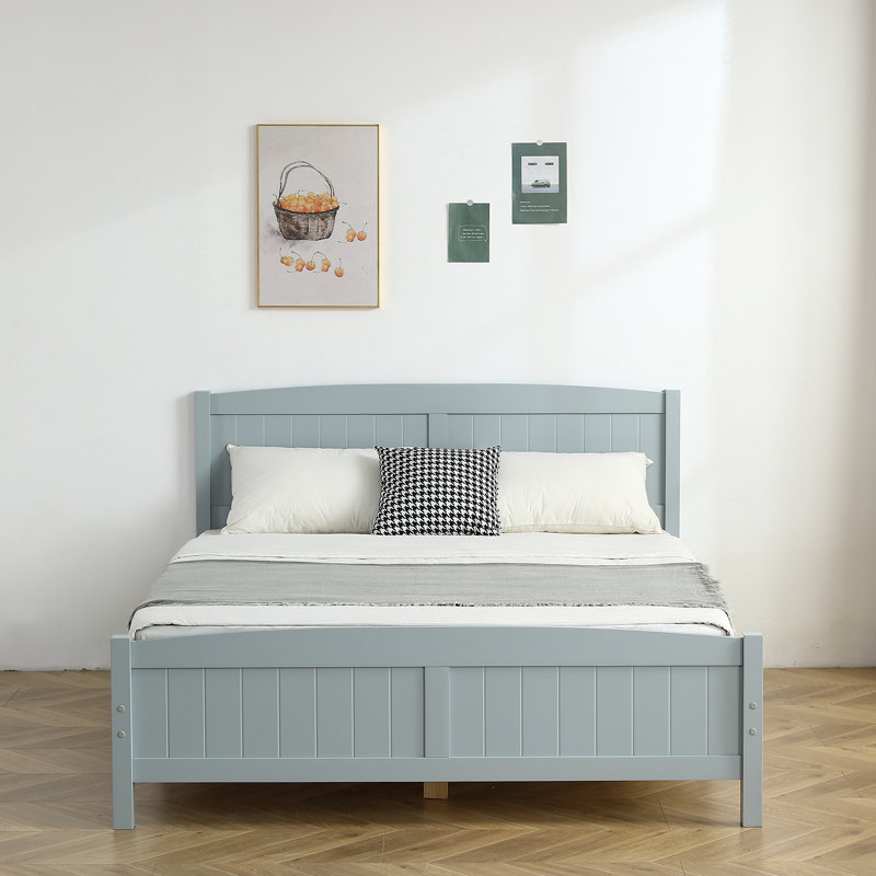 Heffron Solid Wood Bed, Queen, Gray