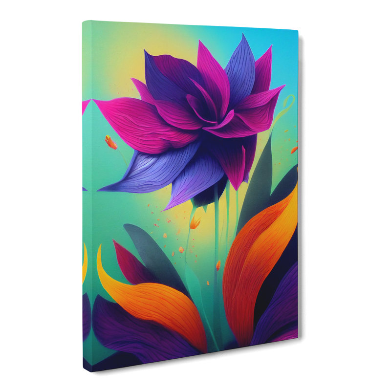 Daylen Floral Graffiti - Wrapped Canvas, 76cm H x 50cm W x 3cm D