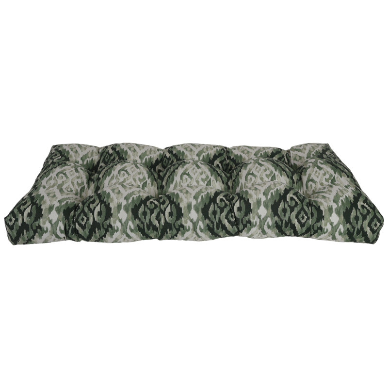 Coussin de causeuse d'extérieur 42 po x 19 po, Vert / abstrait minéral Lakat