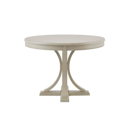 Table de salle à manger ronde de 44 po, finition classique en bois massif pour la salle à manger