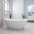 KAKUSIGA 61'Stone Resin Freestanding Tub Solid Surface Free Standing Soaking Bathtub