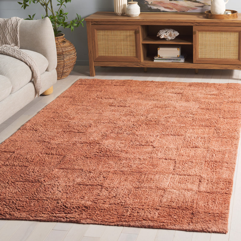 Dennisha Handtufted Recycled Cotton Machine Washable Solid Color Rug, Rectangle 5' x 8'