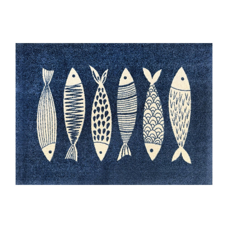 Tapis lavable Fish Tango, L 28 po x L 20 po, Caoutchouc