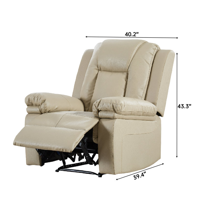 Fauteuil inclinable rembourré, Similicuir beige