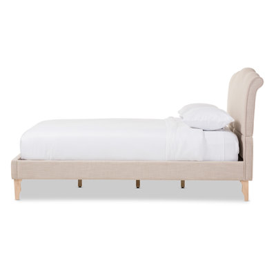 Red Barrel StudioÂ® Studio Fannie French Classic Modern Style Beige Linen Fabric King Size Platform Bed -  17C345976DD2499F9584C0CD162D8BC8