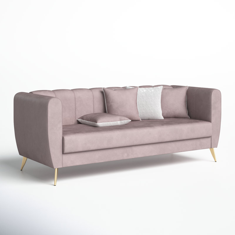 Palmieri 72'' Velvet Sofa, Pink