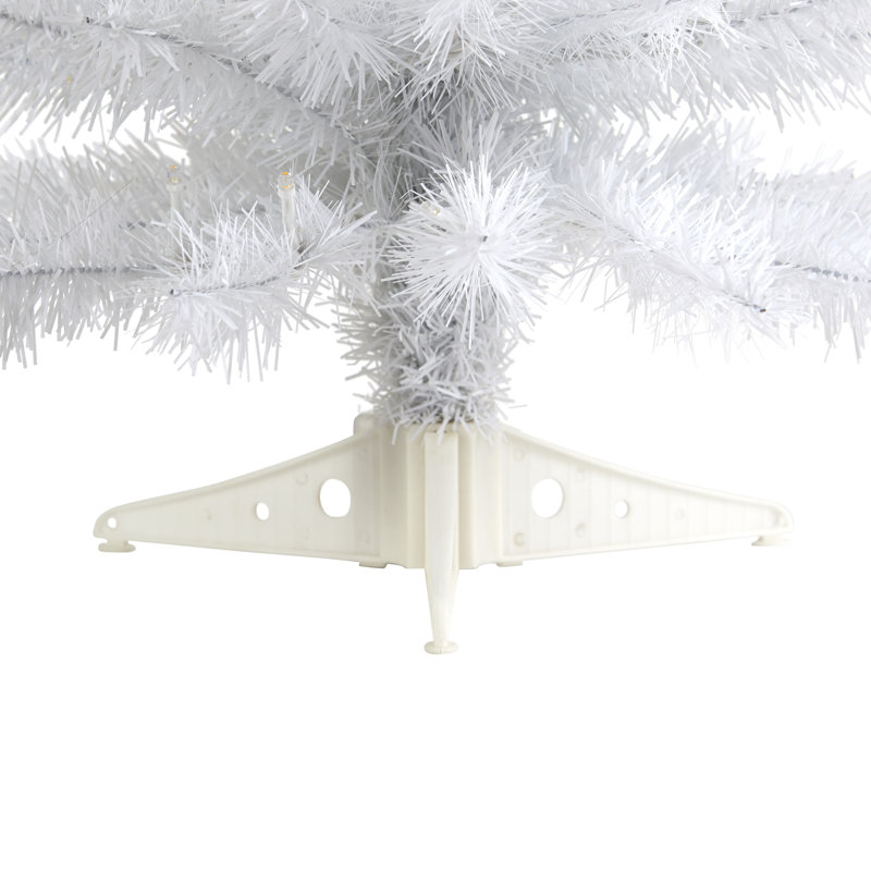Sapin de Noël artificiel blanc 2 'avec 35 lumières claires