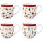 Villeroy & Boch Toy's Delight Anniversary Christmas Collection Mug Set of 4, 1 Each of Santa, Nutcracker, Locomotive and Rocking Horse, Premium Porcelain, 4-piece Assorted Set, Large, 13 oz Capacity