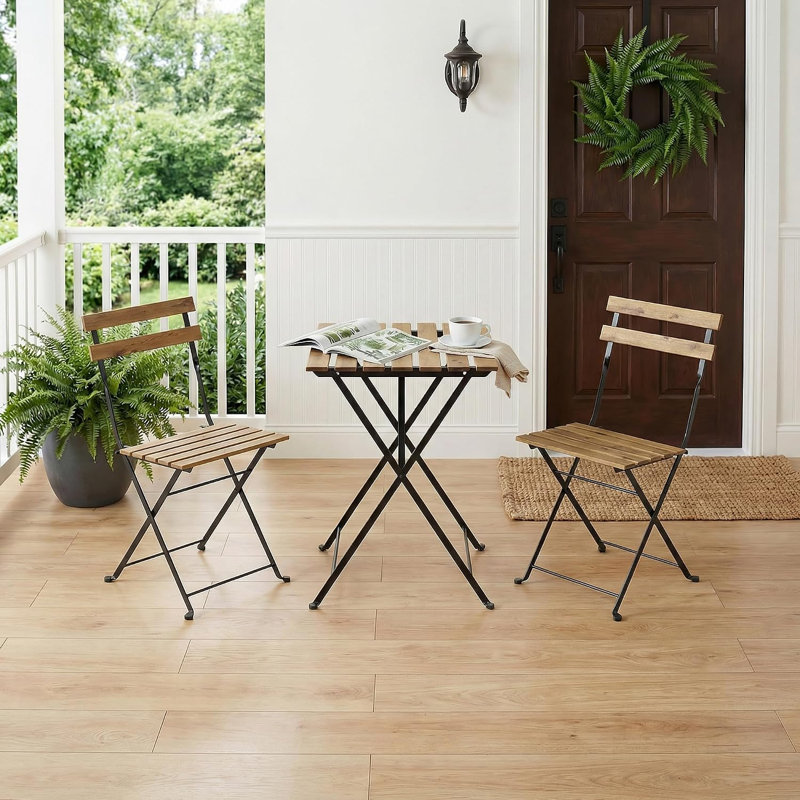 Ensemble de bistro pliant 3 pièces pour patio, peu encombrant