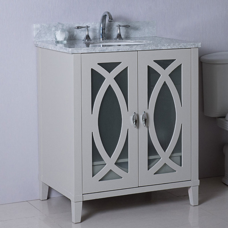 Longville 30'' Single Bathroom Vanity with Top, White