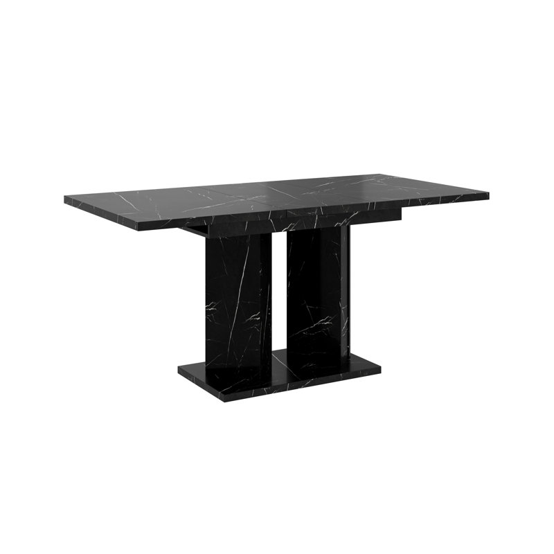 Rectangular 120Cm L x 80Cm W Dining Table, Marble Black