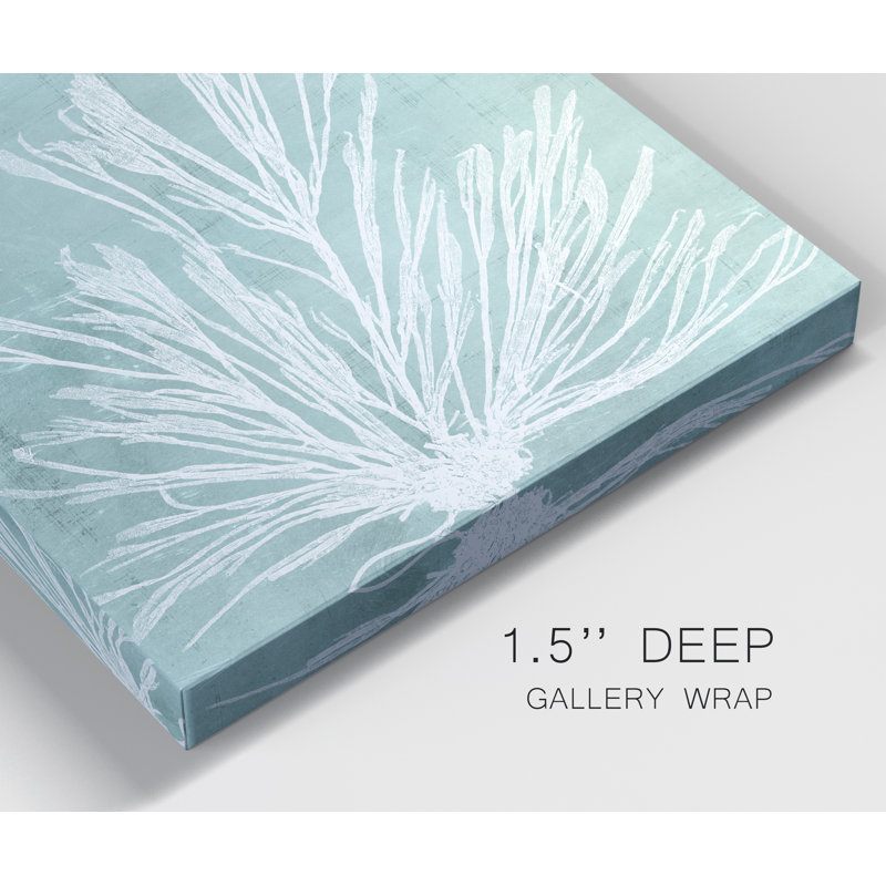 « algues on aqua ix », reproduction de peinture sur toile tendue, H 16 po x l 16 po x P 1 po