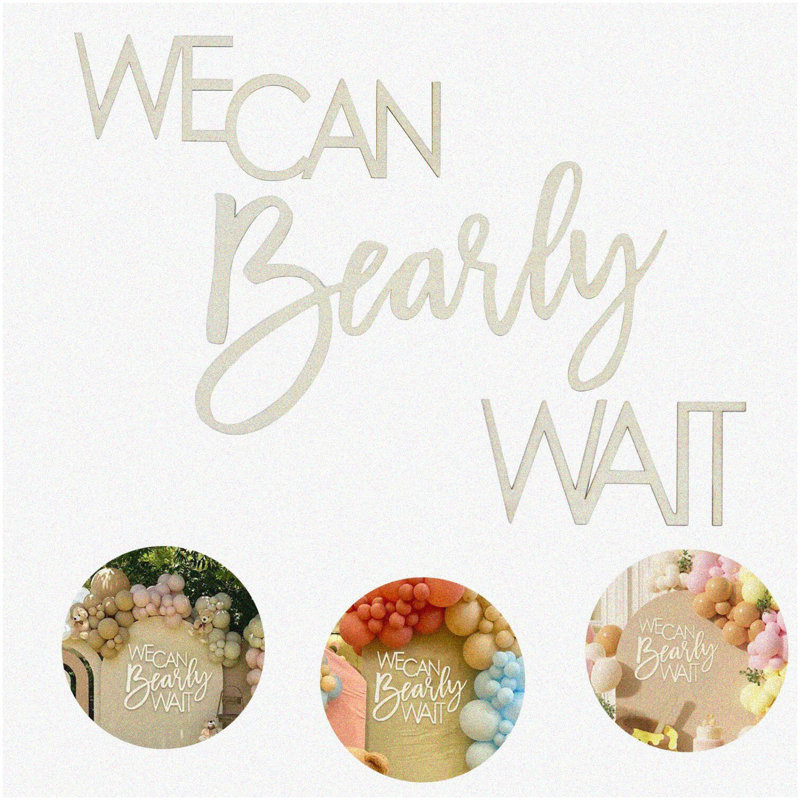 Wooden Bear Cutouts and Confetti Set
