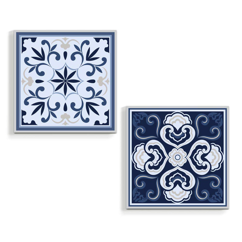 Ensemble de 2 impressions sur toile tendues Mandala, H 16 po x l 32 po x P 1,5 po
