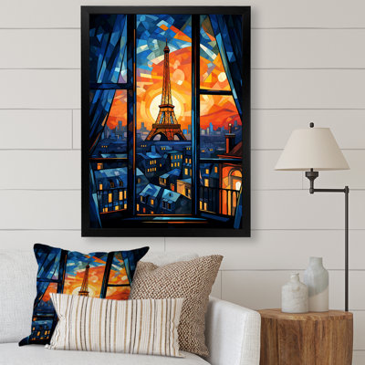 Cubic Paris Window View Elegant Sunset I - City Paris Wall Art
