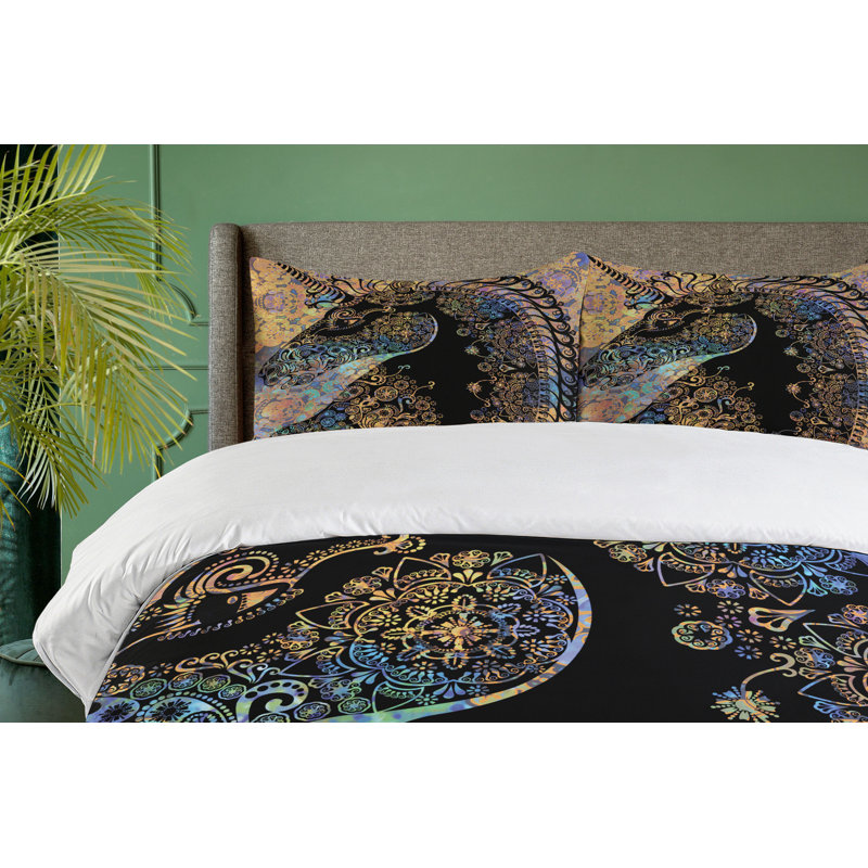 Unicorn Traditional Polyester Floral Duvet Cover, Twin