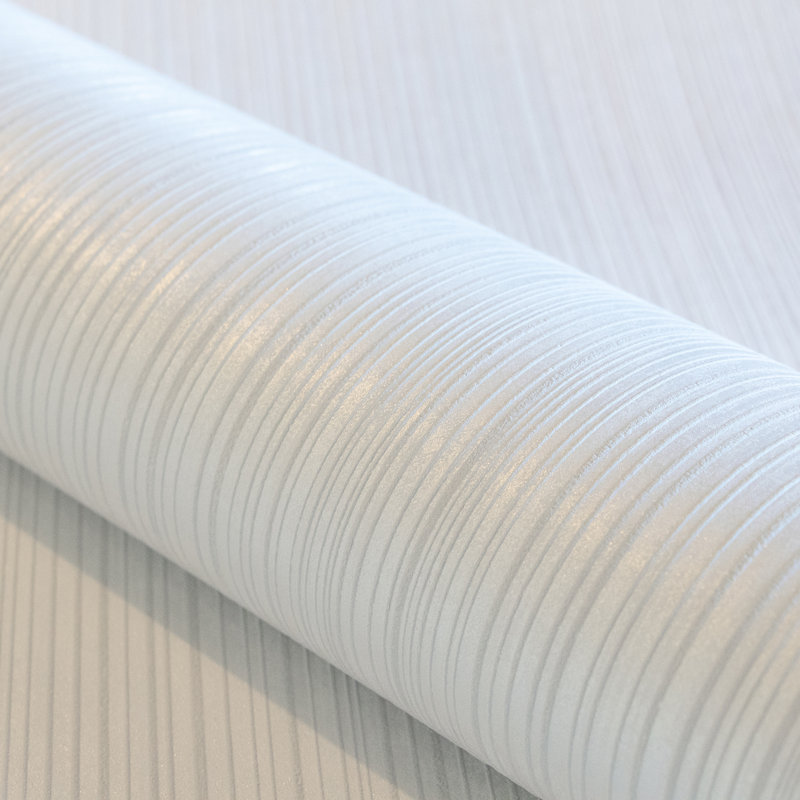 Universe Collection Jupiter Metallic Stripe Design Wallpaper Roll, White