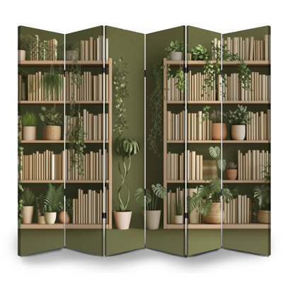 6 panneaux de paravent pliant paravent Royal intérieur verdure bibliothèque plantes en pot Cascade Vignes