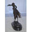 Statue de cowboy Wooly Chaps par Remington, sculpture de cowboy détaillée sur base en marbre