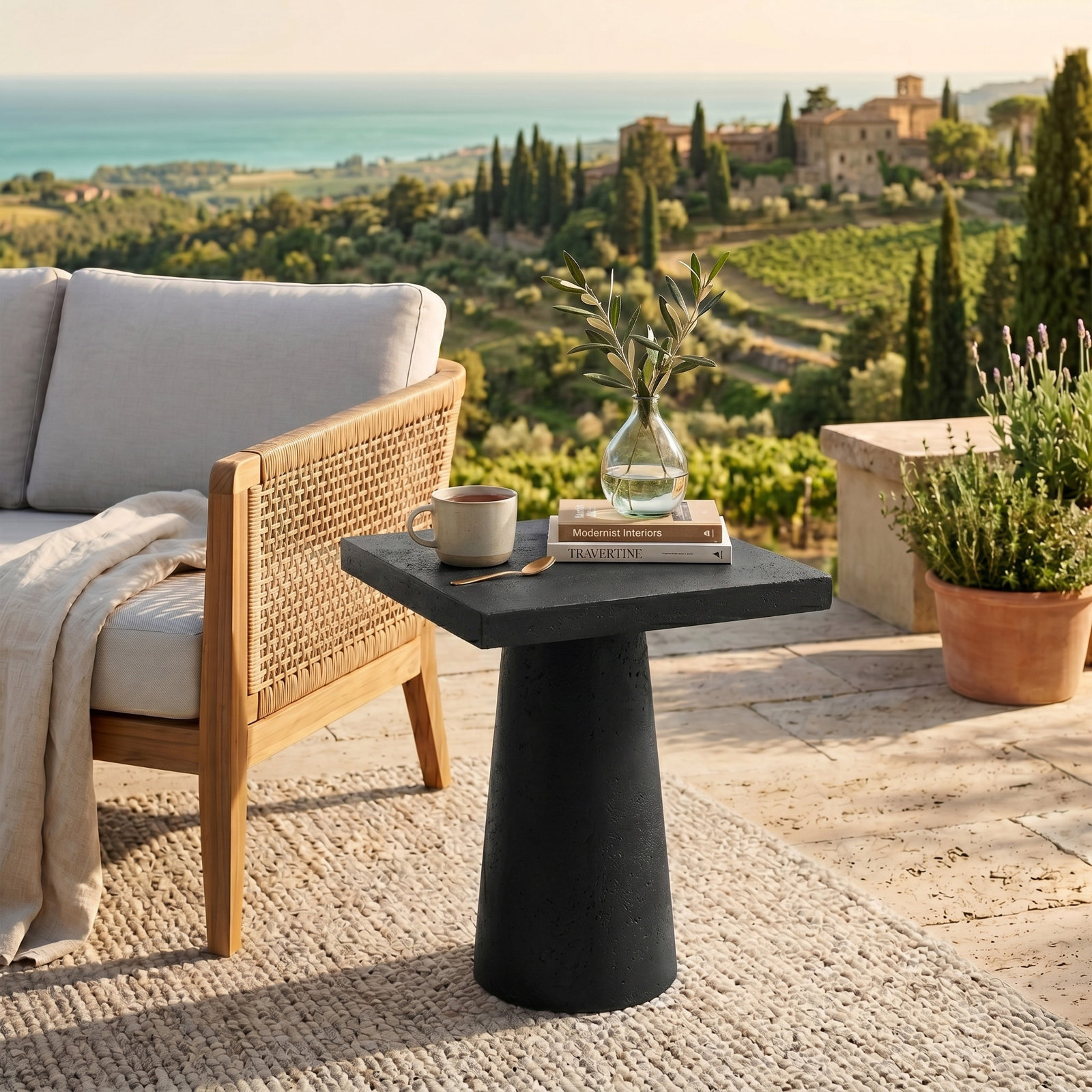 Zya 20" End Table, Black