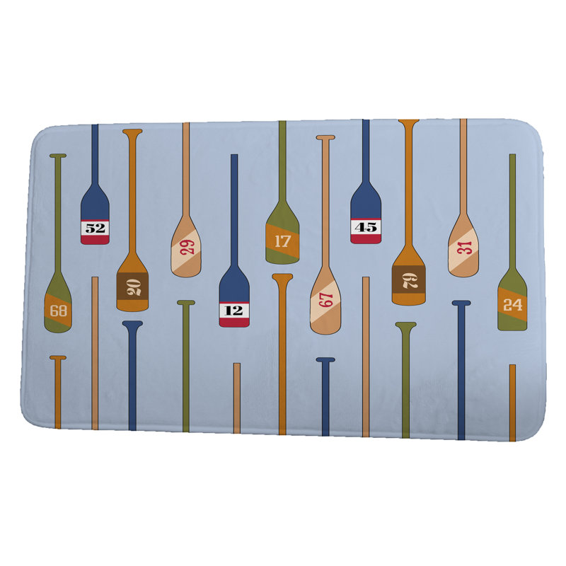 Tapis pour salle de bain numéro d’aviron Sienna, Bleu, l 21 po x L 34 po