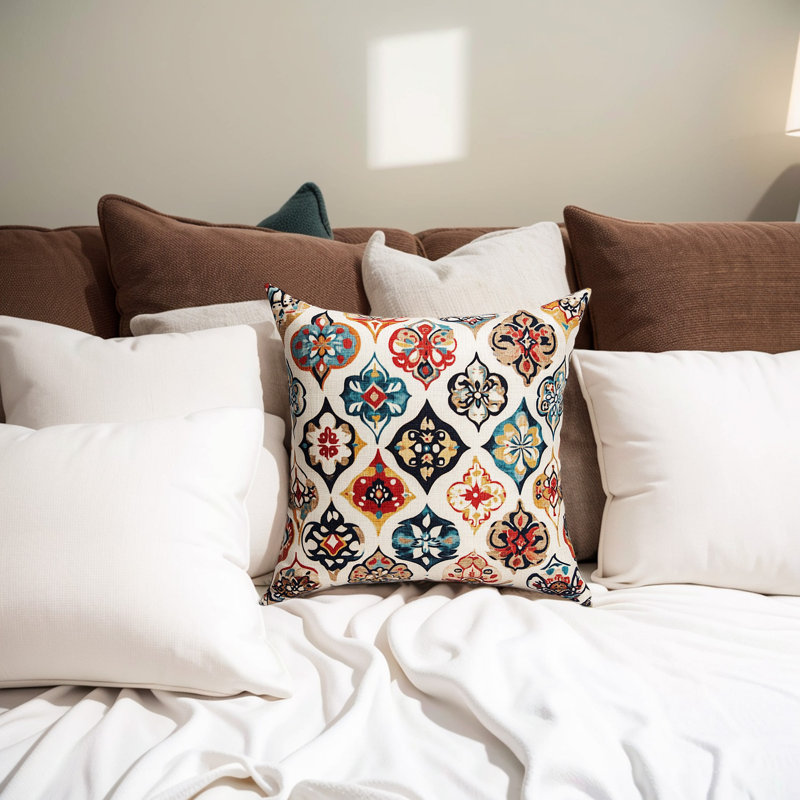 Coussin floral exotique rétro