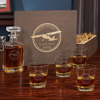Ensemble de décanteur à whiskey 5 pièces aviator personnalisable Willison