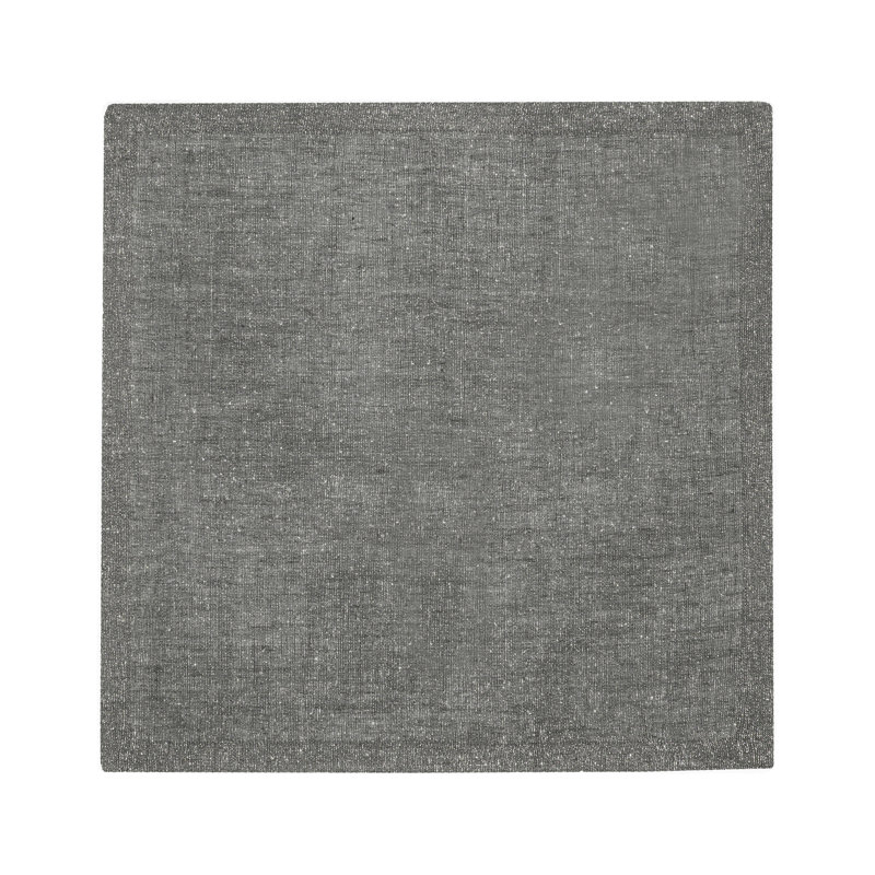 La Classica 4 Piece Linen Napkin Set, Gray/Silver