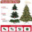 Arbre de Noël 7 pieds avec 750 lumières UL, branches mixtes PE / PVC, 2257 pointes, base large, structure à charnières, support en métal stable-602858451