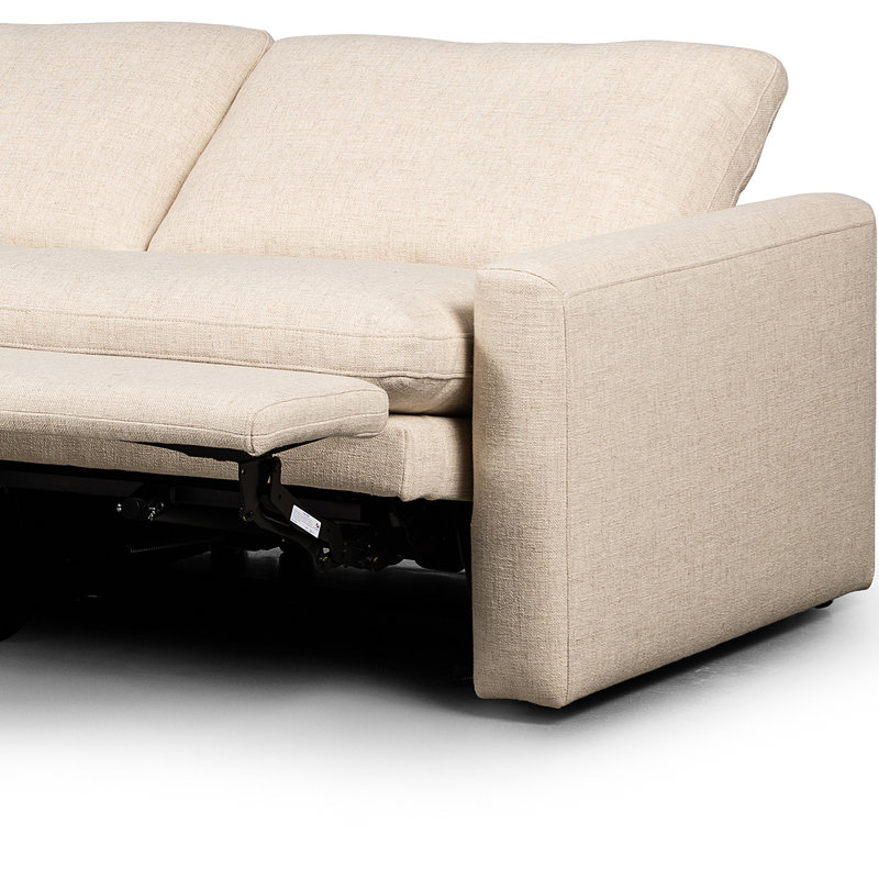 Tillery 111" Upholstered Power Reclining Sofa, Antigo Natural Performance Weave