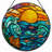 12"H Ocean Sunset Stained Glass Window Panel-924756984