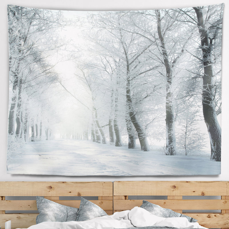 Tapisserie en polyester de la forêt en polyester pour le matin avec accessoires suspendus inclus, H 32 po x l 39 po