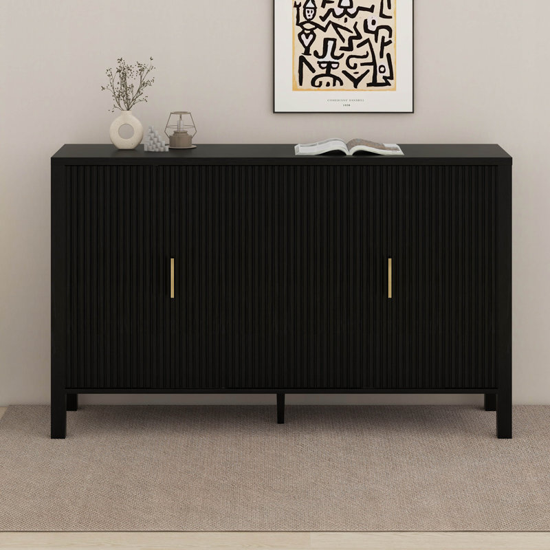 Armoire de rangement à rayures Modern Modern, Noir