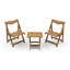 Matériau Ensemble de bistro et de table pliable d'extérieur avec 2 chaises et table rectangulaire, teck
