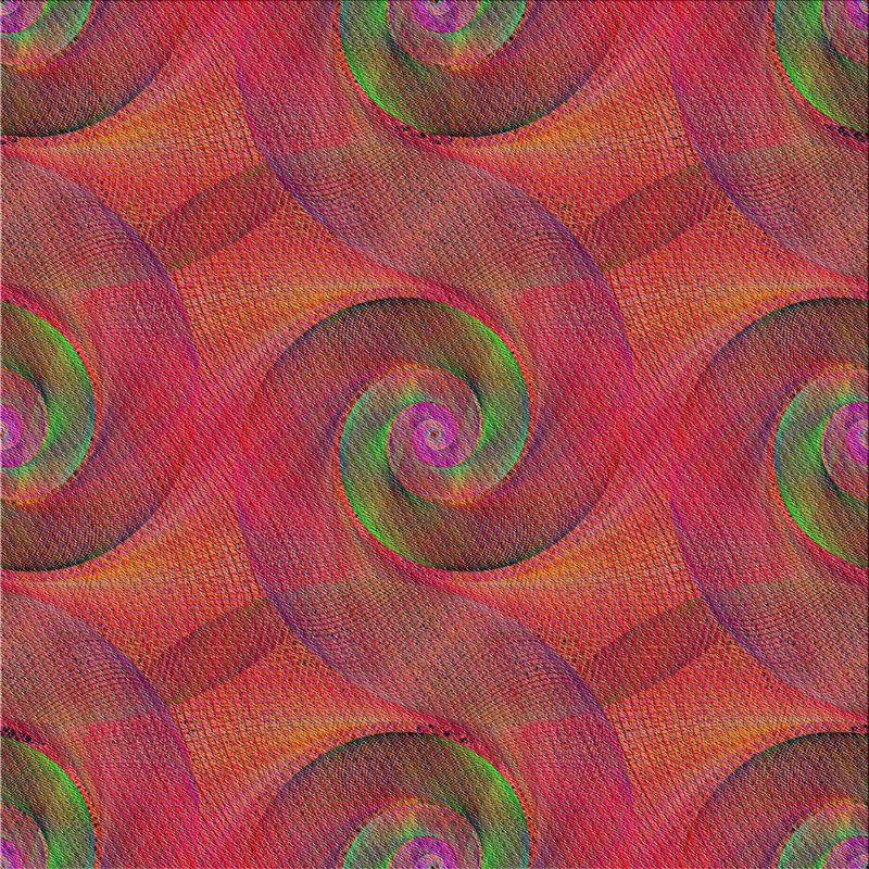 Vert abstrait/Tapis décoratif rouge, Carré 4 pi