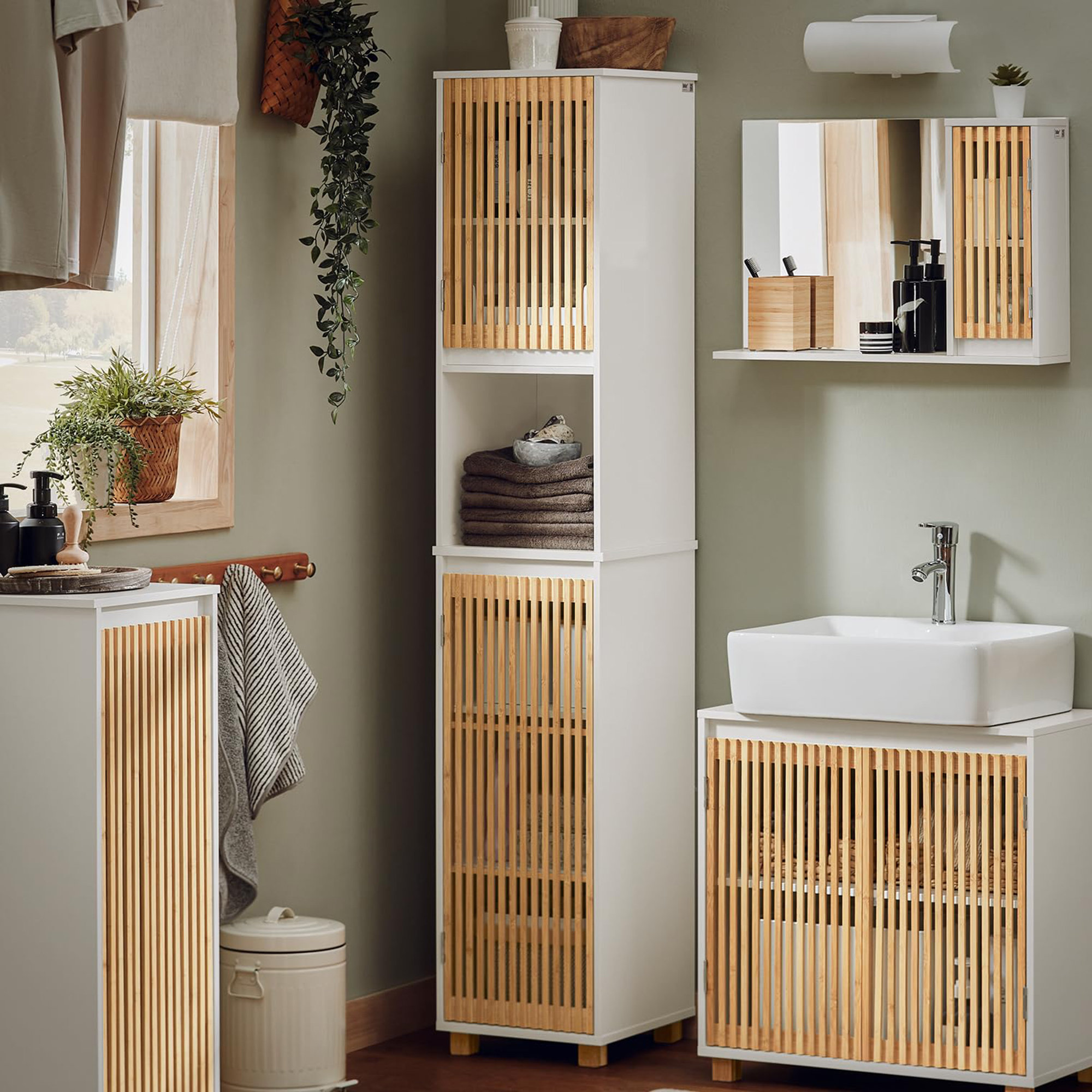 Hokku Designs Freestanding Linen Bathroom Cabinet | Wayfair