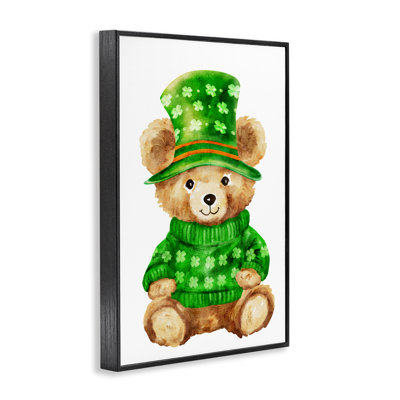 Giclée encadrée d'ours de la Saint-Patty, design par Amy Hall