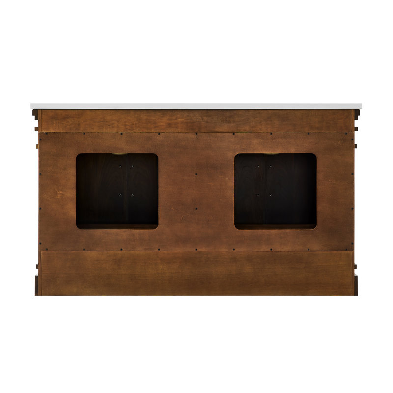 FLW Harmony 36 Wood Sink Vanity, Walnut, 60