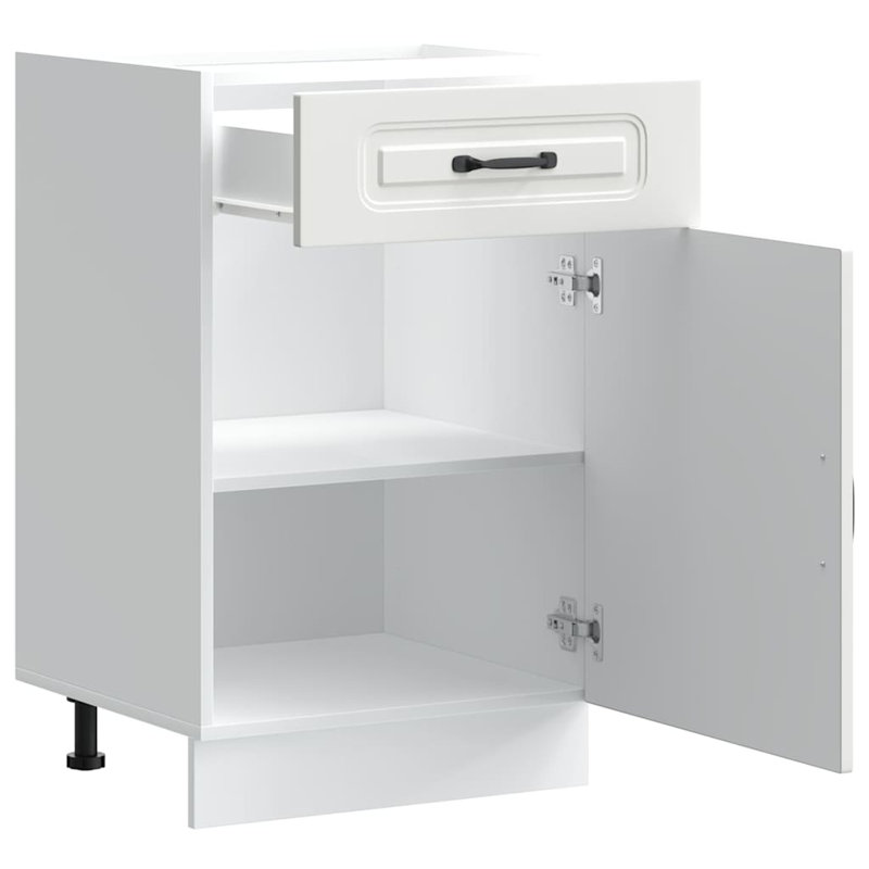 Kitchen Base Cabinet Kalmar Engineered Wood, White, 81.5cm H x 50cm W x 46cm D