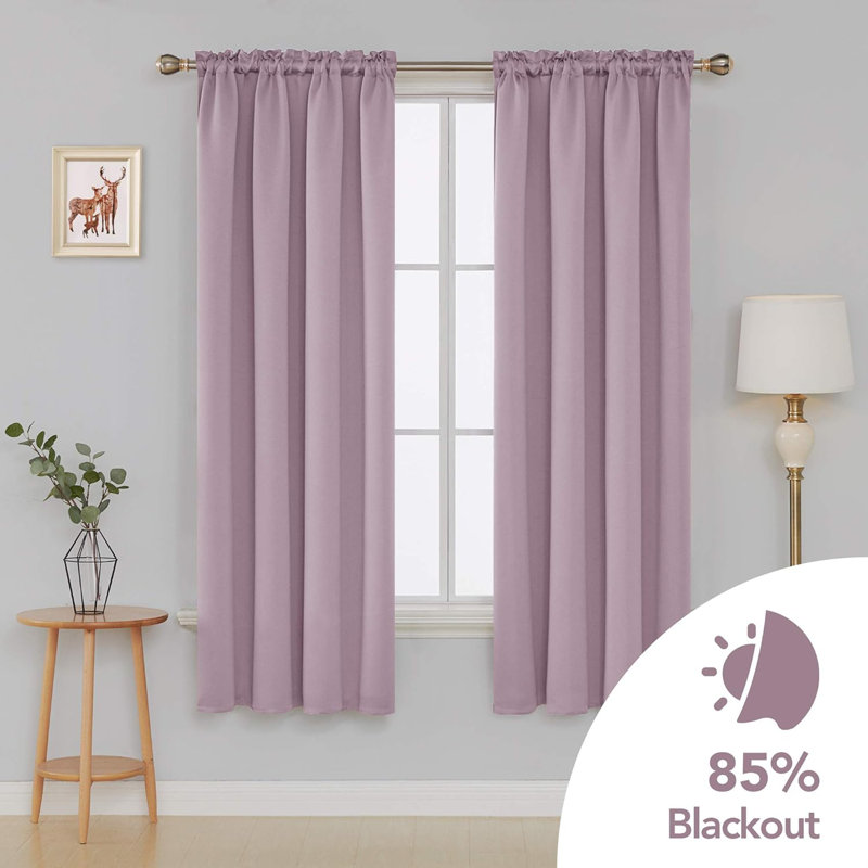 Polyester Blackout Rod Pocket Curtain Pair