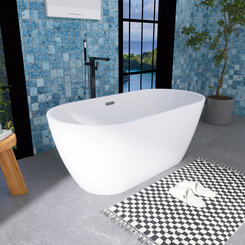 59.1'' x 28.5'' Soaking Acrylic Bathtub