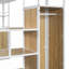 Lit mezzanine en métal avec escalier de rangement et garde-robe, tablettes et casiers