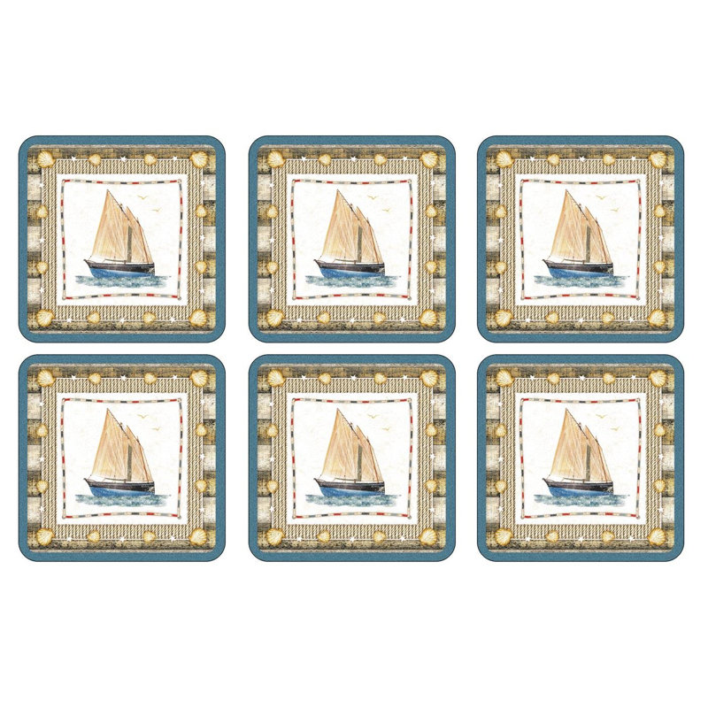 Pimpernel Coastal Breeze Coasters 4"X 4"