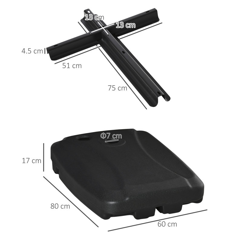 Armonee 33kg Plastic Free Standing Umbrella Base
