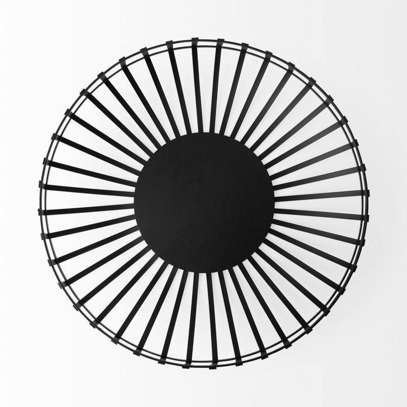 Matte Black Metal Wire Decorative Bowls - Set of 2