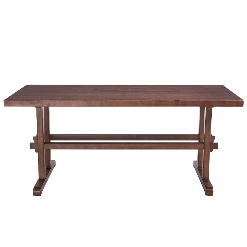 69" 6-Person Solid Wood Rectangular Dining Table, Walnut