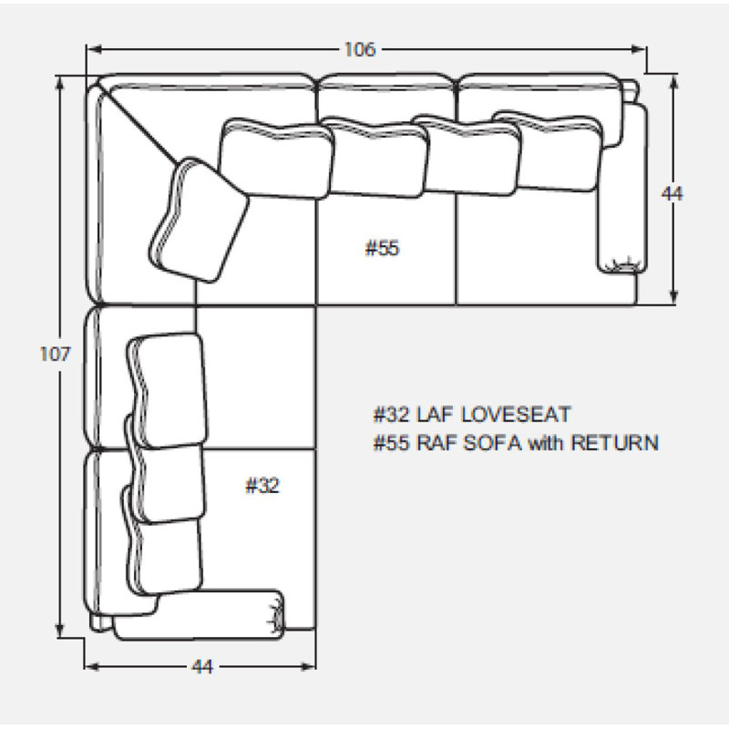 Signal Upholstered L-Shaped Sectional Symmetrical