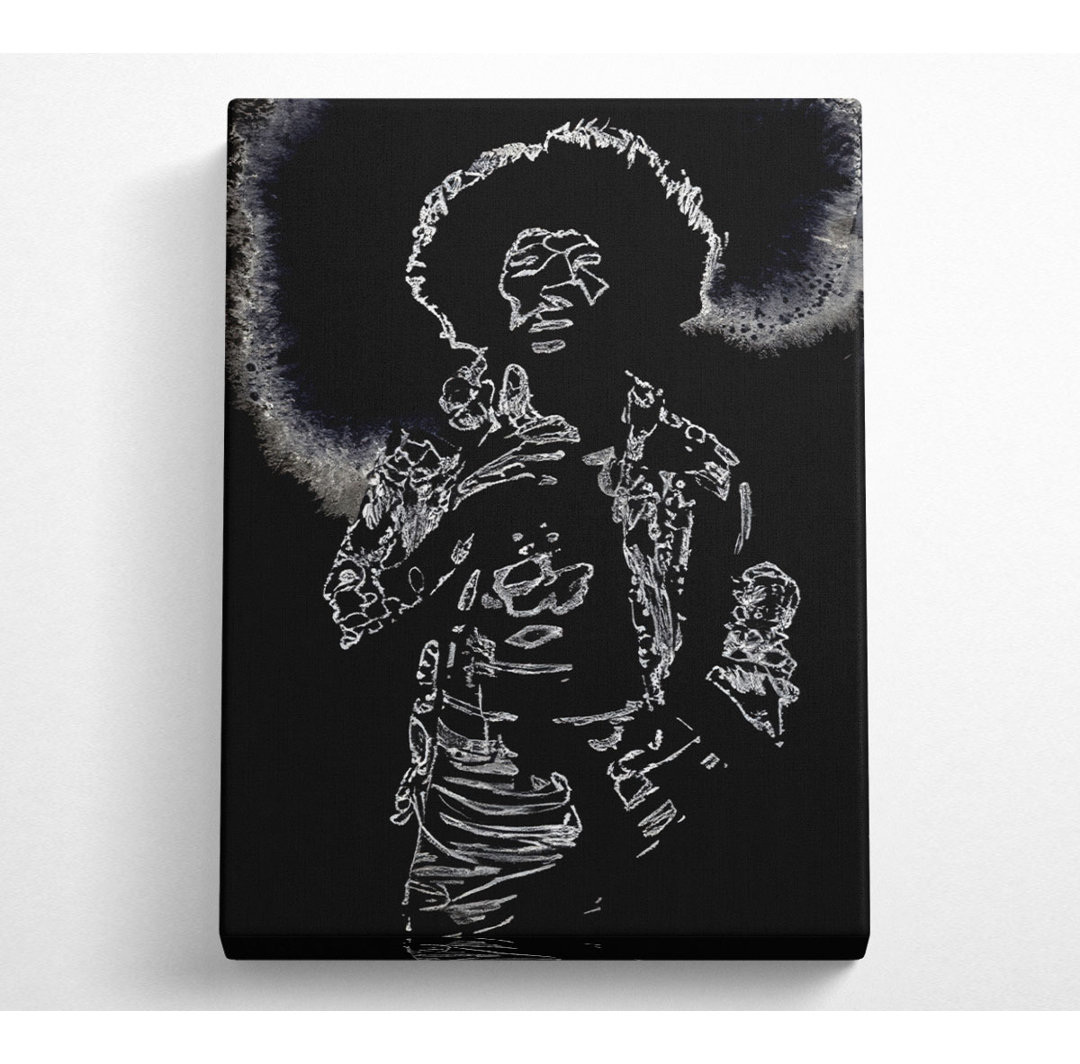 Jimi Hendrix Schwarz - Kunstdrucke auf Leinwand